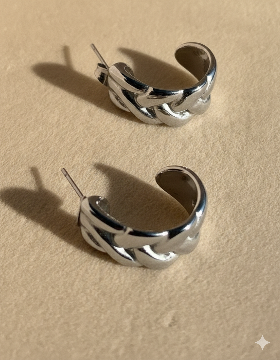 Argola Prateada Aura